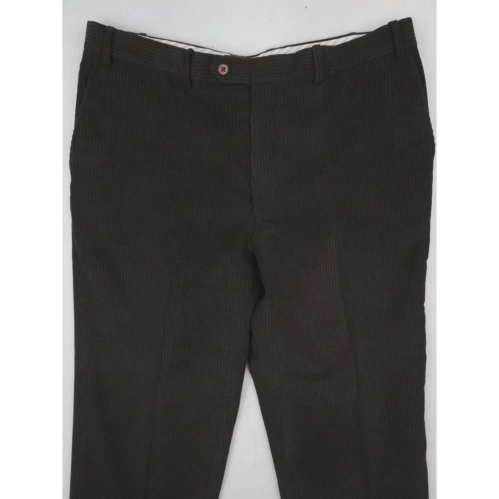 Samuelsohn Pants Mens 38x32 Brown Loro Piana Zelander Corduroy Wool Dress Cuffed